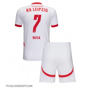 RB Leipzig Antonio Nusa #7 Prima Maglia Bambino 2024-25 Manica Corta (+ Pantaloni corti)